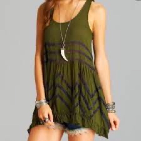 Free People Dresses & Skirts - Final Clearance 👻🥳🎃🤩Free people Lace and Voile Trapeze Dress in Army Combo